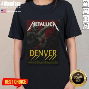 Official Metallica Concert Tour M72 Setlist Poster for June 26-29, 2025 in Denver, Colorado - Ladies Tee design.